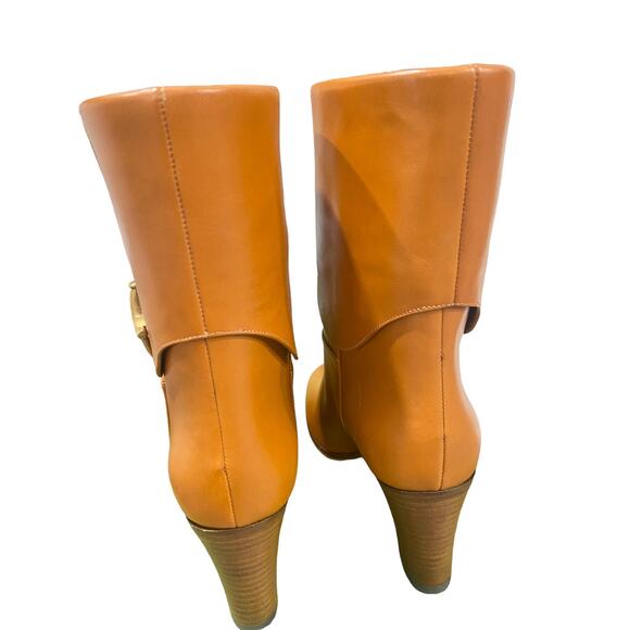 Gucci Elizabeth Half Horsebit Cognac Classic Heeled Ankle Boot 38.5 - Picture 5 of 7